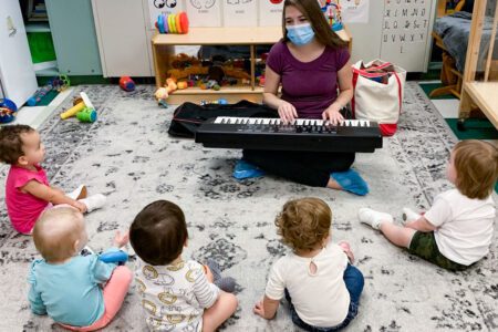 music teacher with infants