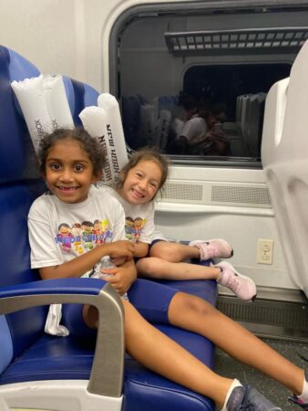 school-age children on Long Island Railroad